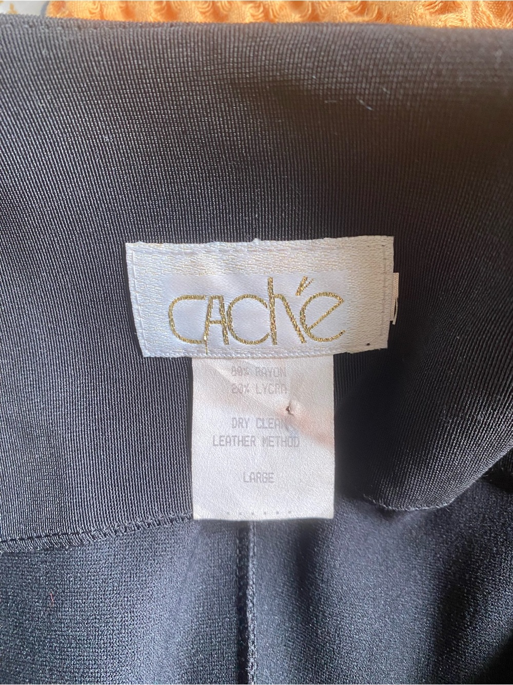 Vintage 90s Cache Black leather gold hardware lion head Embellished Jacket - Picture 7 of 9
